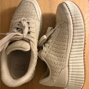 Stylish Cream Fabric Sneakers